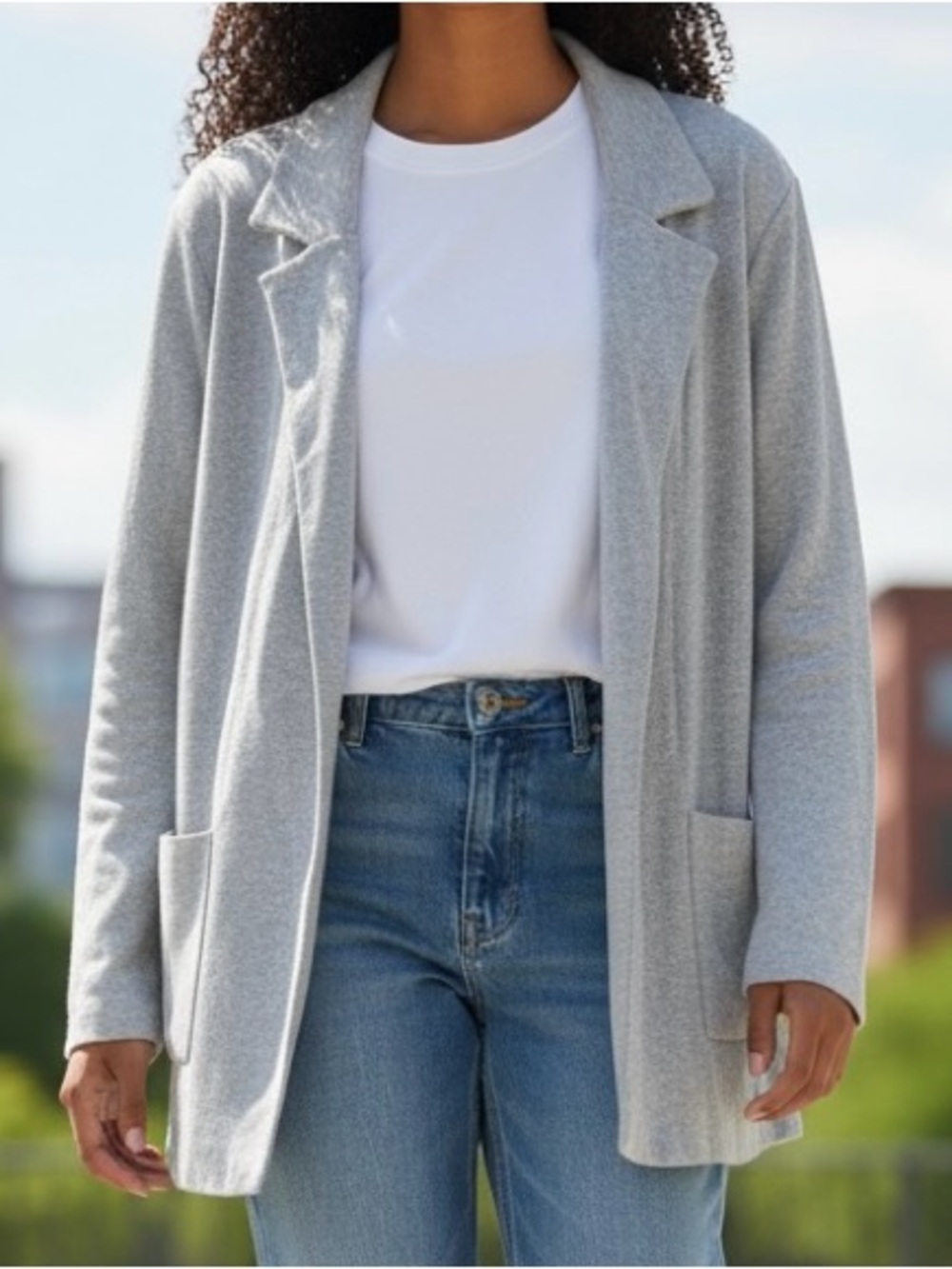 NWT Jessica Simpson Gray Sweater Cardigan 100% Cotton XL